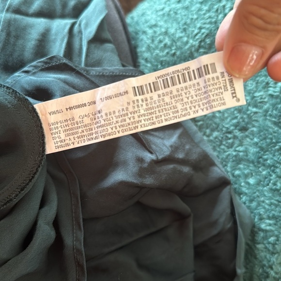 Zara Women's Emerald Green Cowl Neck Slip Midi Dress Sleeveless Size large - Picture 12 of 12